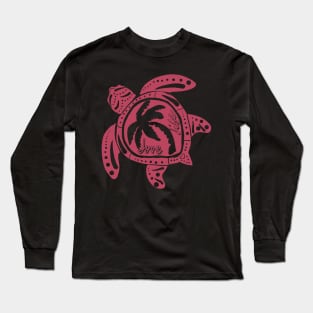 Pink Love Life Sea Turtle Long Sleeve T-Shirt